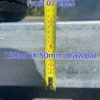 A yellow measuring tape displays measurements on a metal surface, featuring the text New Regulations Started From 07/2023 and 150mm X 50mm drawbar, with a tire partially visible. This image highlights the Premium 12x6 Dual Axle Heavy Duty Tandem Trailer - 3500KG ATM For Sale.