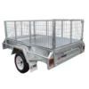 A durable metal 6x4 single axle box trailer with wire mesh sides, silver finish, white wheels, and mudguards. The brand XTREME is displayed on the side and mudguard. It supports ATM 750KG and features a jockey wheel.