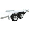 A Premium Hydraulic Tipper Car Trailer with a 4200kg ATM and a 16.4×6.6FT (5x2M) deck size, featuring a durable metal frame, dual axles with four wheels, and a rear ramp, designed for transporting vehicles or heavy equipment.