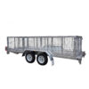 Introducing the Premium Dual Axle Car Trailer 4200kg ATM with a 16.4×6.6FT (5x2M) deck size and punched floor—this robust trailer features dual axles and two wheels on each side, making it ideal for hauling goods or equipment.