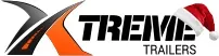 Xtreme Trailers logo with a stylized orange and black X and the word XTREME in bold black letters, with a Santa hat on the letter E, celebrating the holiday season.